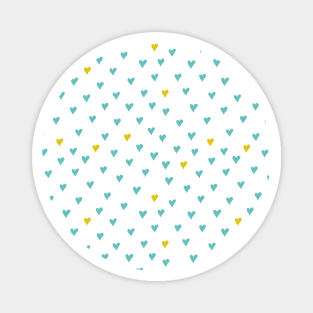 Pattern with blue and yellow hearts Magnet